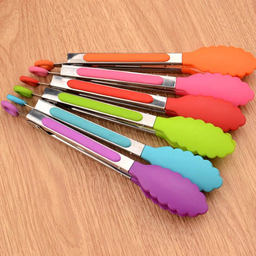 Art Home Food Tongs Colorful Metal Kitchen Design Decoration 0