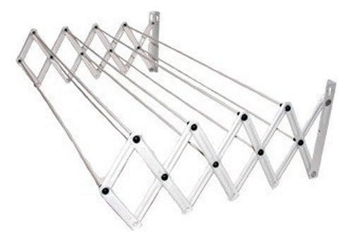 Sturdy Wall-Mounted Extendable 9-Rod 80 cm Clothesline Reinforced 0