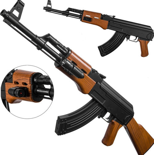 Rifle Airsoft BB Gun AK47 Spring Powered 6mm AK-47 Replica Black Brown Polymer ABS 0