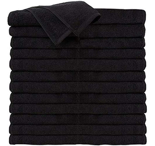 ForPro Premium 100% Cotton Multi-Purpose Towels, Black, Extra 0