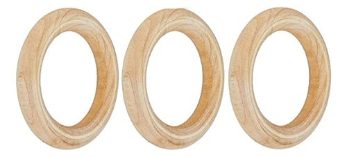 Boye 5 Anillos De Madera Natural Para Caba&ntilde;a, 2 PuLG. 2