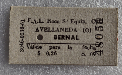 Boleto De Tren De Estación Avellaneda A Estación Bernal 0