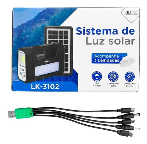 Painel Solar Sistema De Iluminação 3 Lampadas Usb Portatil 3