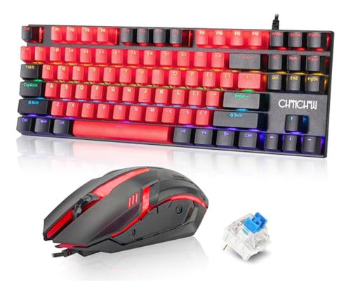 Chonchow 75% Combo Mecánico De Teclado Y Mouse Para Juegos, 0