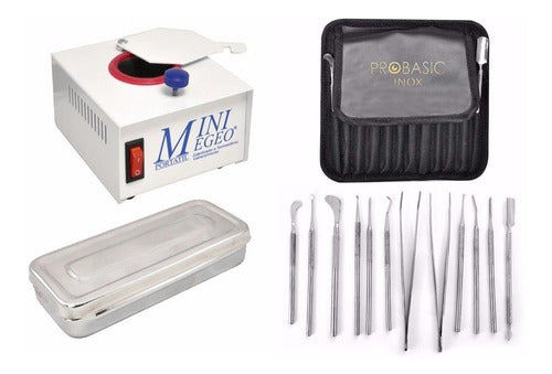 Kit 12 Piezas De Pedicuria Inox + Esterilizador Egeo + Caja 0