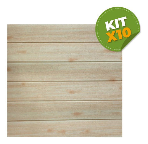 Kit X 10 Revestimientos Autodhesivos 3d - Tablas De Madera C 1