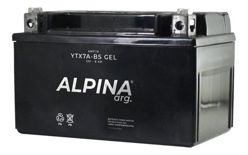 Maintenance-Free Alpina YTX7A-BS Gel Battery - STI 1