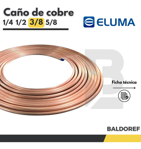 Copper Pipe for Air Conditioning Refrigeration 3/8 x 9 Meters 1