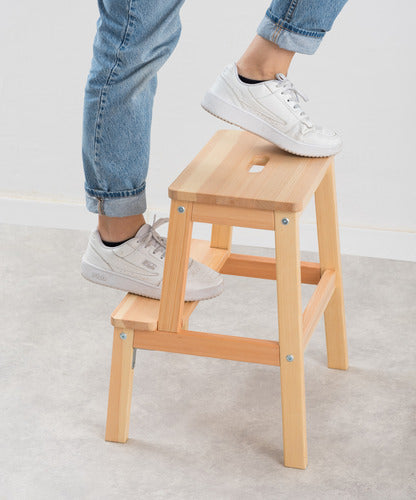 Multi-Purpose Wooden Step Stool Bedside Table - Mite 1