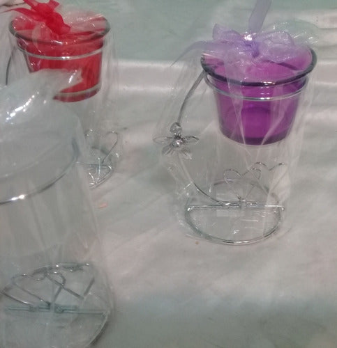Metal Glass Candle Holder 2 Colors - Price Per Unit 2
