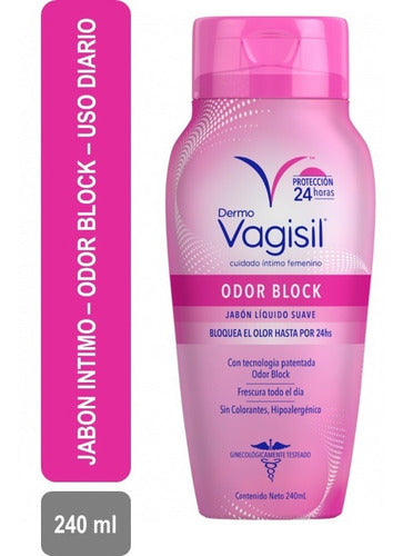 Kit X 3u Jabones Líquido Dermo Vagisil Odor Block 240ml 2