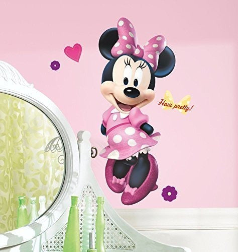 RoomMates RMK2008GM Mickey and Friends Minnie Bow-tique Peel and Stick Giant Wall Décor 1