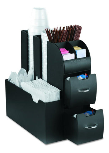 Mind Reader Coffee Vertical Condiment Organizer, 6 x 12 x 12, Black 0