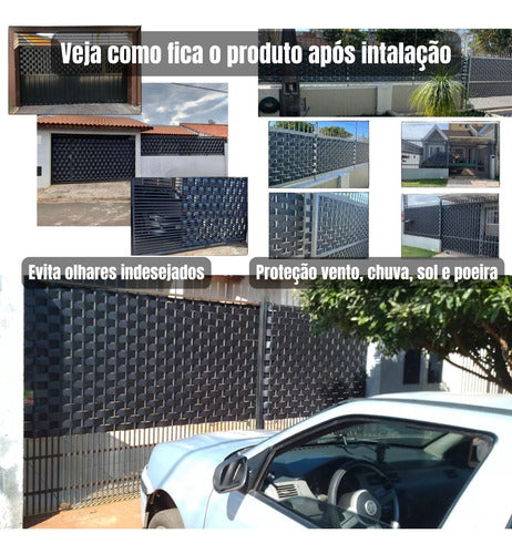 Fita Pvc Portão Fechamento Acabamento Privacidade Preto 10m 7