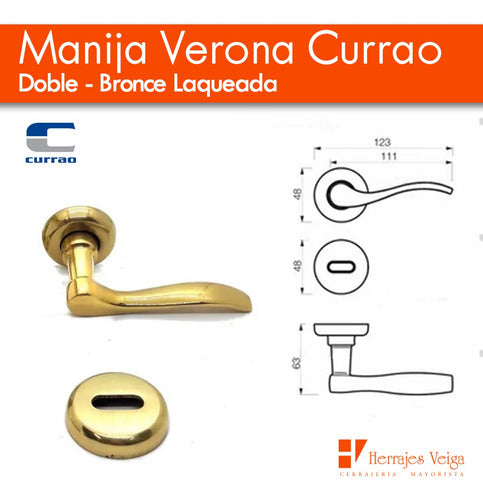 Currao Verona Currao Double Bronze Lacquered Beautiful Picaporte 1