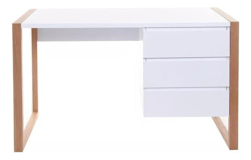 Selassie Design Classic Scandinavian Desk with Premium Drawer (110cm) 0