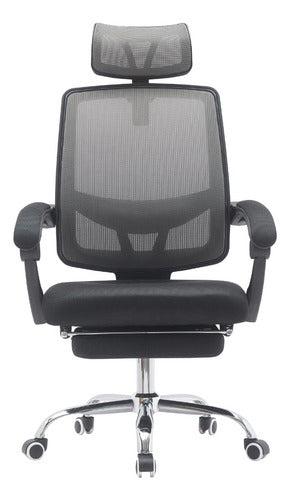 Silla Gerencial LX019 Apoyapies Oficina PC Lumbar Reclinable Mesh 1