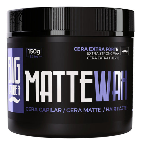 Cera Modeladora Matte Wax Big Barber 150g Seca Fardo 15 Unid 3