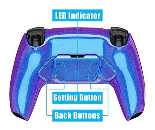 4 Botones Extra Para Control Ps5 Extremerate Azul Violeta 5