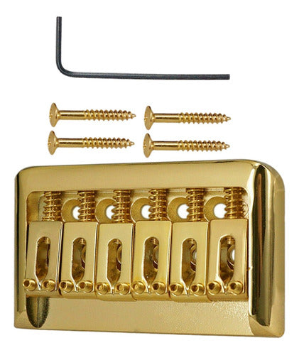 Tailpiece De Guitarra Com Ponte De Metal Cromado Ouro 0