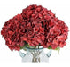 Blooming Paradise Artificial Hydrangeas 1 Stem - 5 Flowers - 16cm Diameter - Dark Red 0