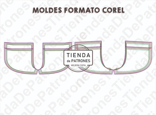 Molde Patron Coreldraw Short Cruzado Mujer Del 36 Al 46 1