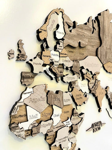 Unique 3D Wooden World Map 2.1m x 1.2m 17