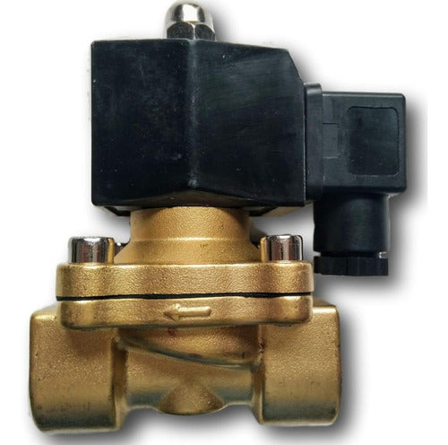 Válvula Solenoide 2 Vias Latão Nf3/4 Água Ar E Óleo 220v 1