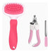 Silicone Massage Brush + Nail Clipper + Pink File Set 0