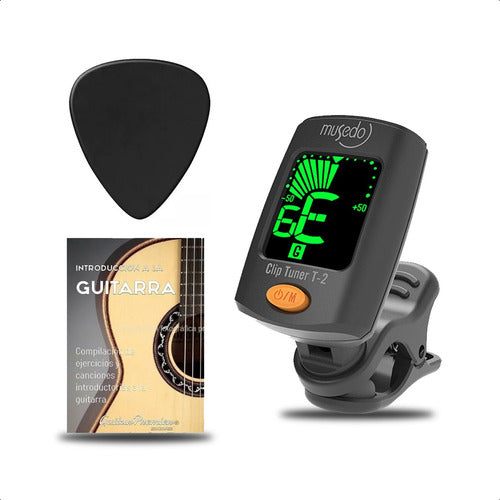 Guitar and Bass Guitar Pick + Tuner + Music Course Manual 0