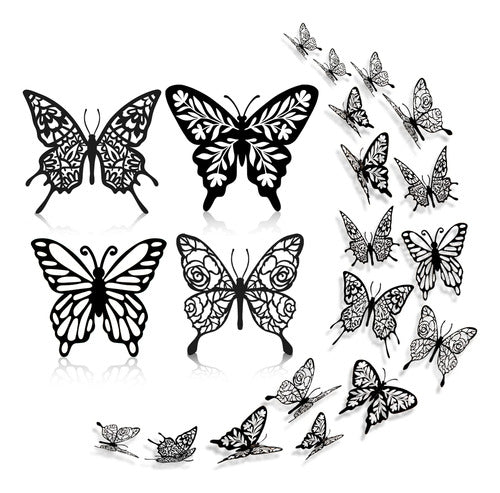 Iinuu 3D Decorative Butterfly Stickers Violet X 48u 0