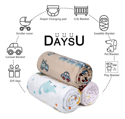 DaysU Soft Baby Blanket with Animal Pattern, 76x102 cm 6