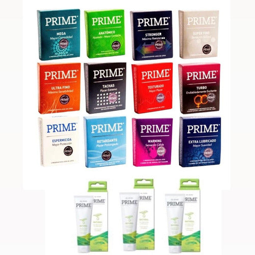 Combo 12x3 Preservativos Prime (36u) + 3 Gel Intimo Prime 0