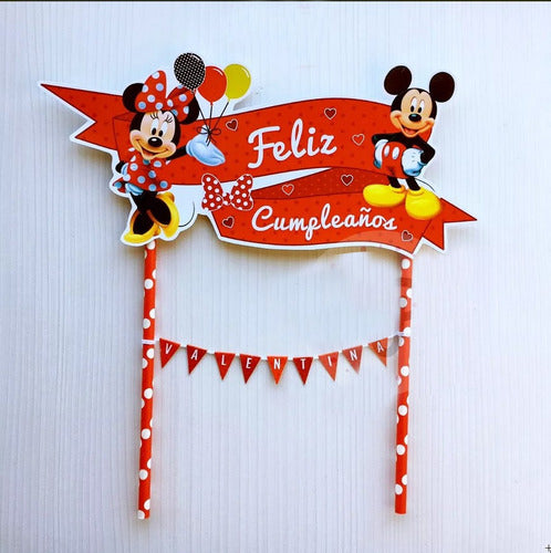 Pipetua.Kits Topper Para Torta Mickey Y Minnie Adorno Para Torta Pincho 0