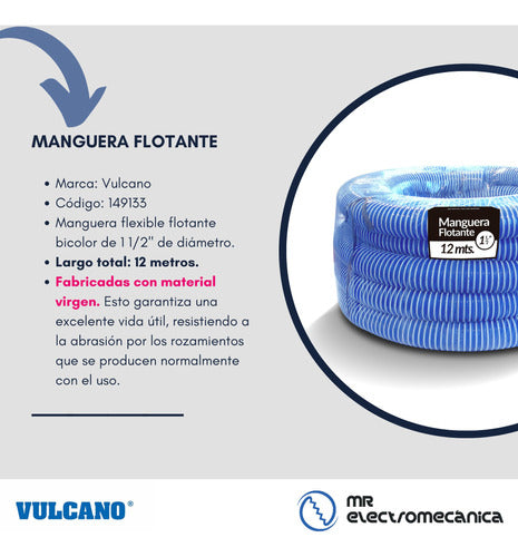 Vulcano Complete Pool Cleaning Kit Includes 12 Mts Hose 5