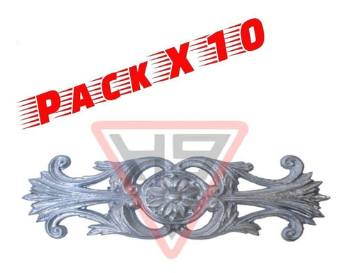 Pack of 10 Ornamental Appliques for Gates Arabesque Aluminum 315x90mm 0