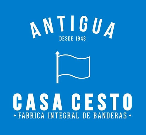 Antigua Casa Cesto Argentina Ceremonial Flag with Bow + Sash + Pole 2