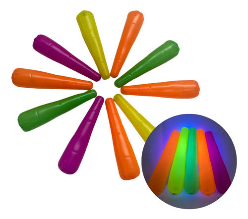 Generic Maracas Zanahoria Fluo X 10 Plastica Cotillon Carioca Fiesta 0