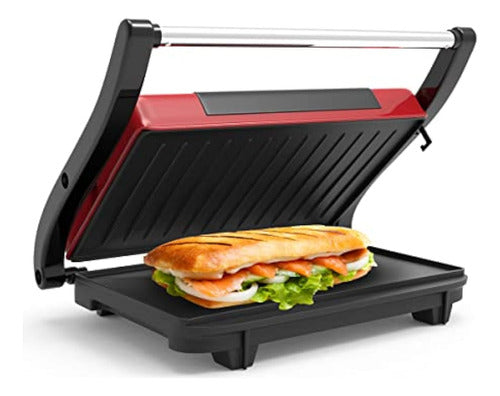 Chef Buddy 82-SW100 Non-Stick Grill and Panini Press, Red 0