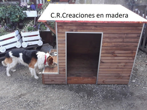 C.R.Creaciones En Madera Large Dog Kennel With Feeder 1