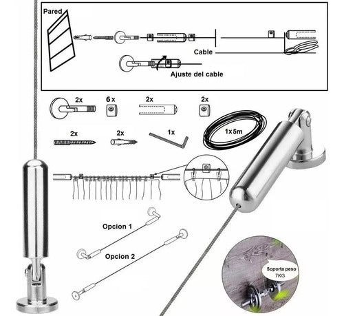 Kit Tensor Para Cortina Baño X 5mt Cromado Bronzen | Ta-002 1