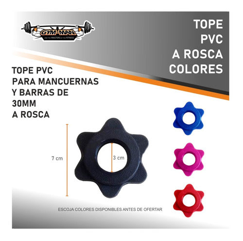 GymMan Topes Rosca PVC 30mm Traba Disco Mancuerna Barra 2