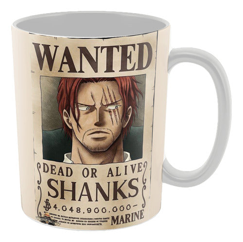 Sublifreaks Taza De Cerámica - One Piece Wanted Shanks 0