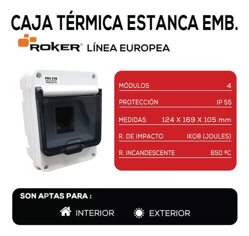 Roker Caja Termica Estanca Emb 4 Modulos Pre270 Roker Intemperie 1