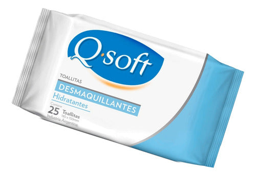 Q-Soft Makeup Remover and Hydrating Wipes Pack of 25 Units x 4 2