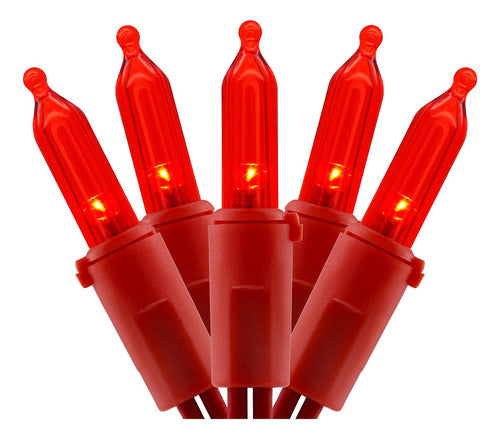 Luces Led Rojas De Navidad Con Cable Rojo, 66 Pies Y 200 Uni 0