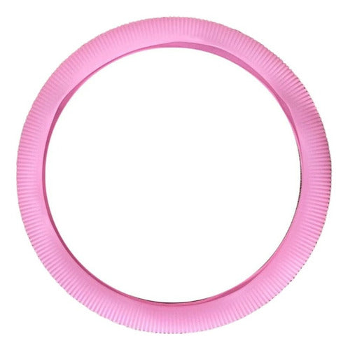 JC Pink Fluorescent Silicone Steering Wheel Cover for Cronos, Argo, Siena, Palio 0