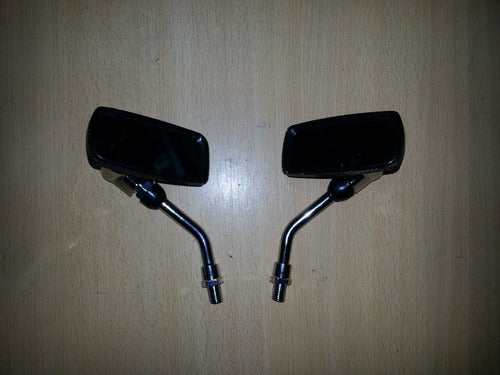 Set of Tuning Rectangular Graphite Mirrors for 110cc Motorcycles - Pair 2