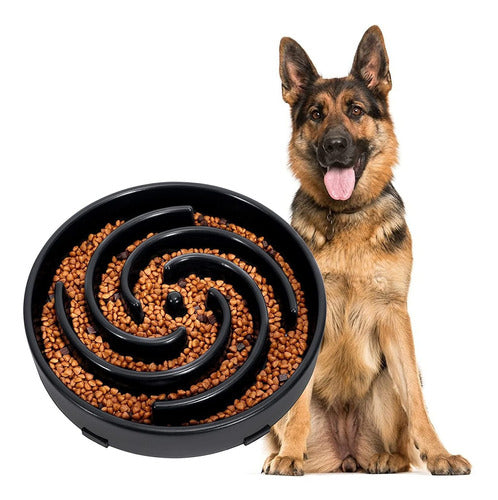 Jasgood Slow Feeder Dog Bowl - Black Maze Design 0