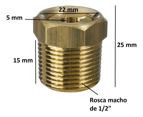 Valvula Tuerca Alivio Seguridad Para Termotanque Bronce 1/2 1